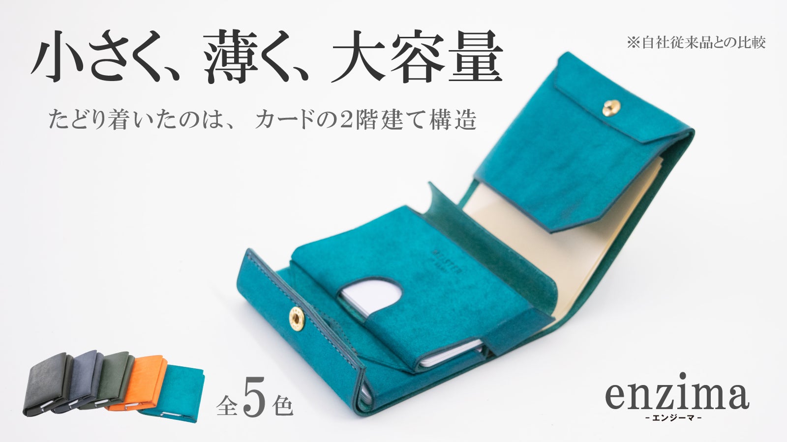 こだわりの二折り財布『エンジーマ』新たな装いで再び登場
